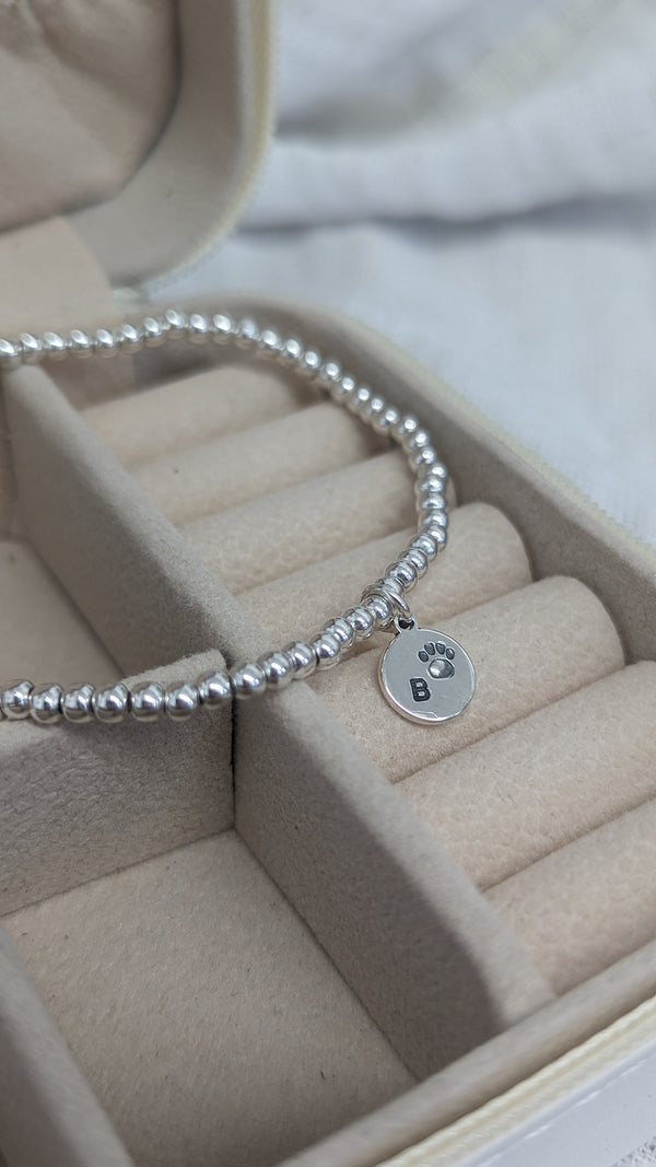Personalised Silver Bead Bracelet