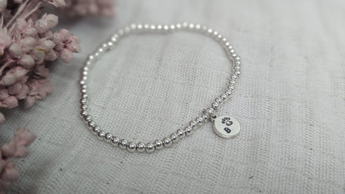 Personalised Silver Bead Bracelet