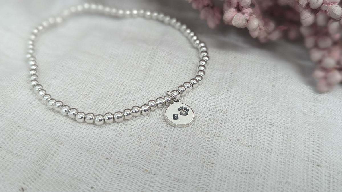 Personalised Silver Bead Bracelet
