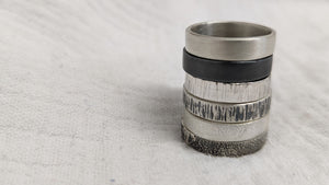 Oxidised Chunky Silver Secret Message Ring