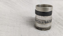 Load image into Gallery viewer, Molten Chunky Silver Secret Message Ring