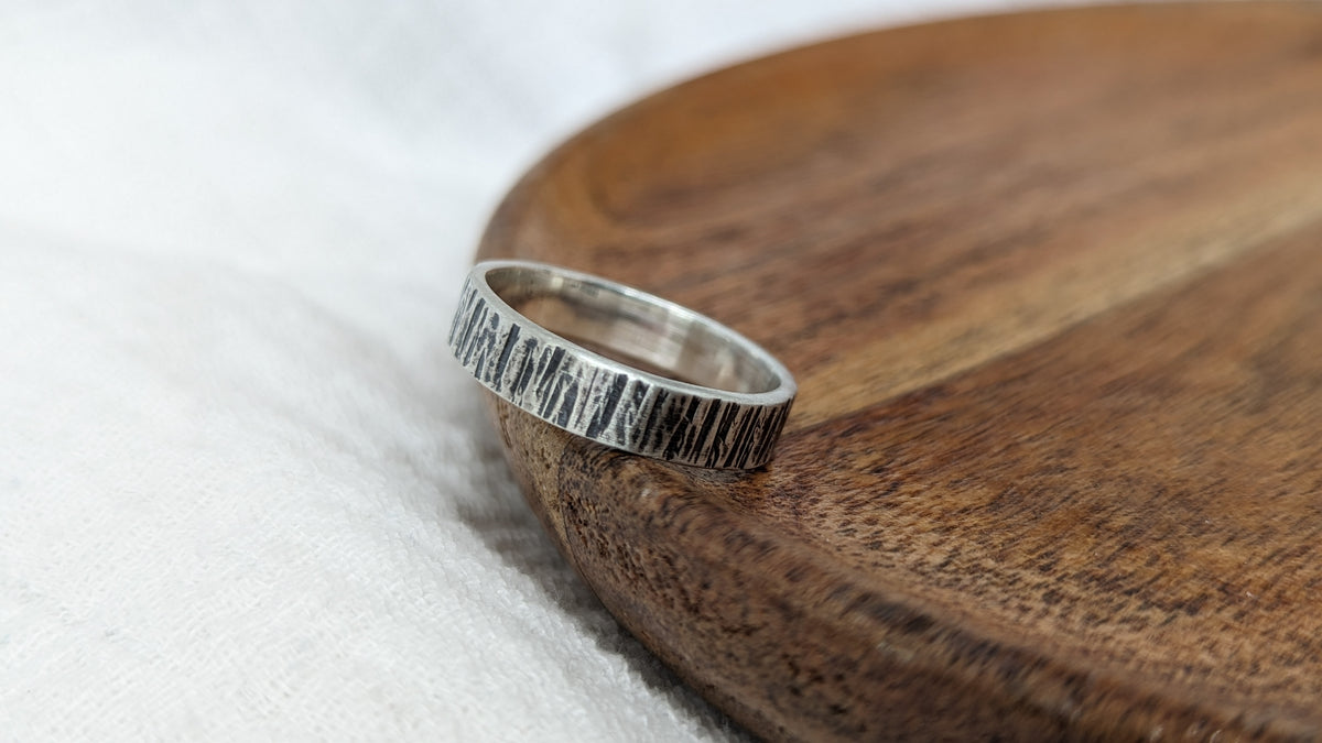 Sterling Silver Textured Secret Message Ring