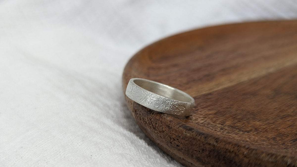 Molten Chunky Silver Secret Message Ring