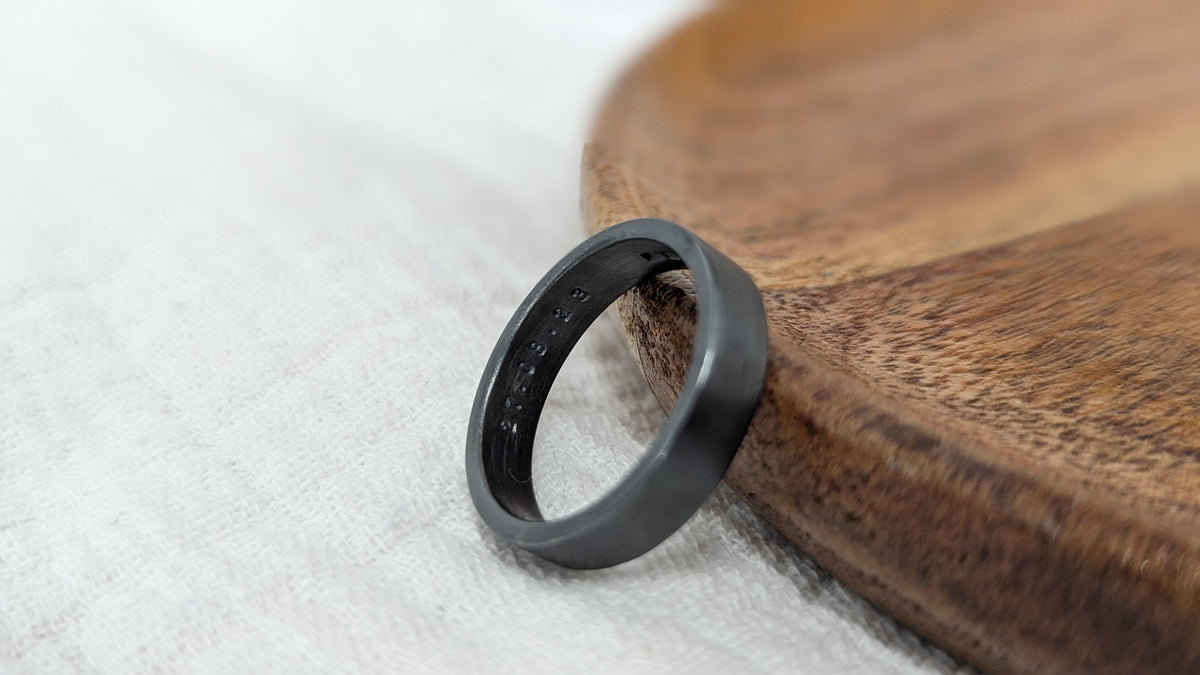 Oxidised Chunky Silver Secret Message Ring