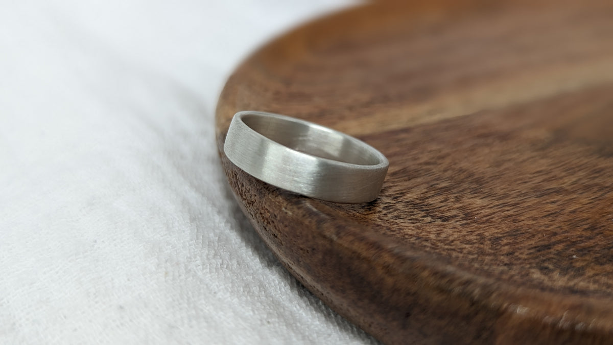 Brushed Silver Secret Message Ring