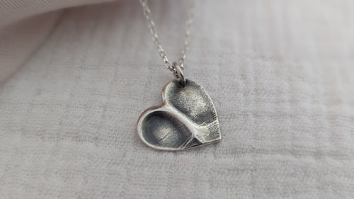 Double Fingerprint Heart Necklace