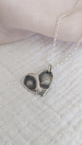 Double Fingerprint Heart Necklace