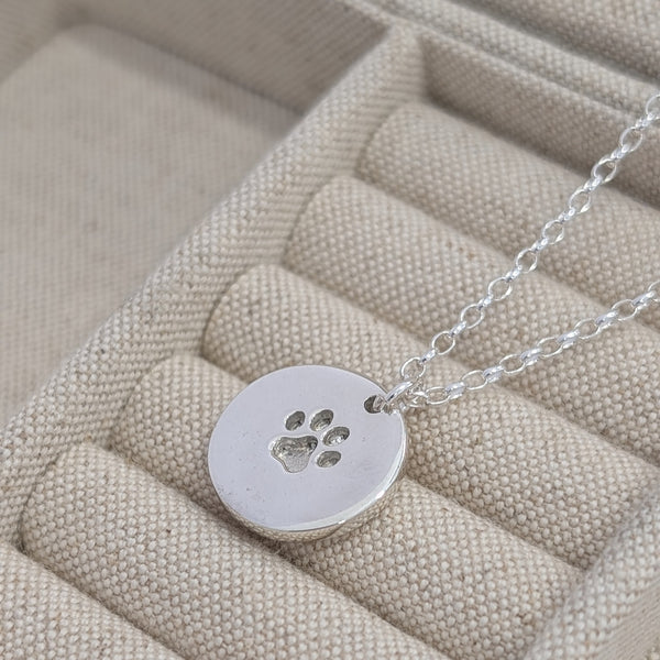 Milo Paw print disk necklace