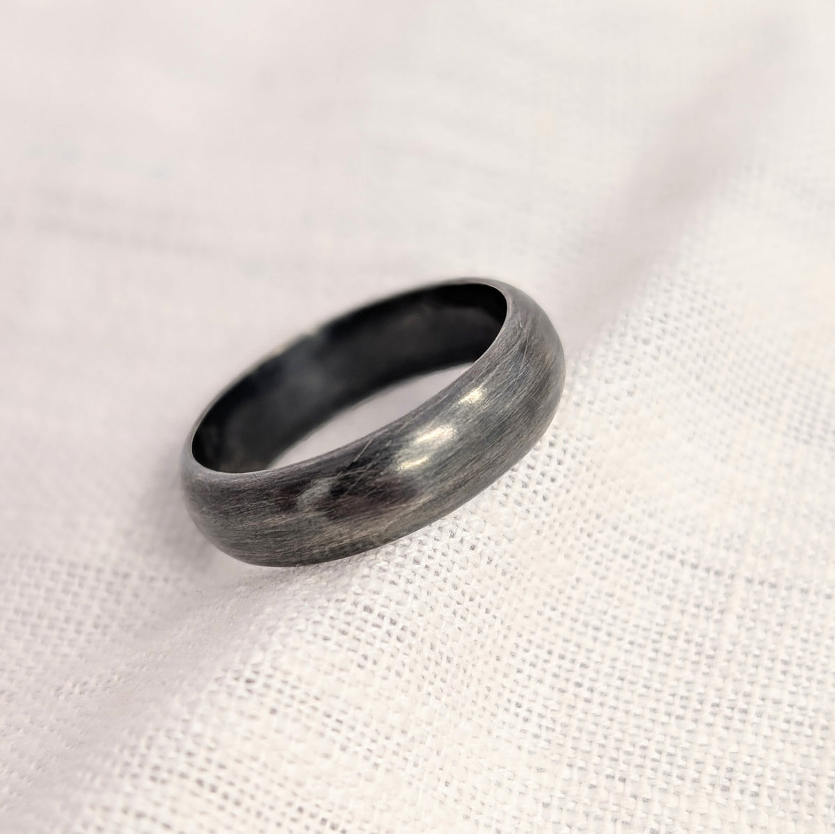 6mm Silver D Shape Message Ring