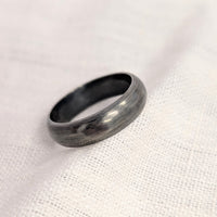 6mm Silver D Shape Message Ring