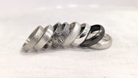 6mm Silver D Shape Message Ring