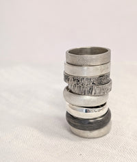 6mm Silver D Shape Message Ring
