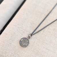Mens Oxidised Silver St. Christopher