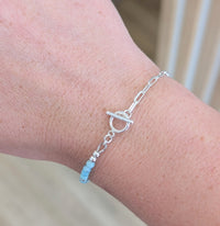 Sterling Silver Gemstone Toggle Bracelet