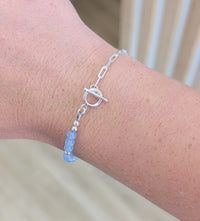Sterling Silver Gemstone Toggle Bracelet