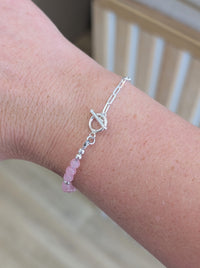 Sterling Silver Gemstone Toggle Bracelet