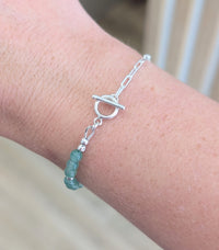Sterling Silver Gemstone Toggle Bracelet