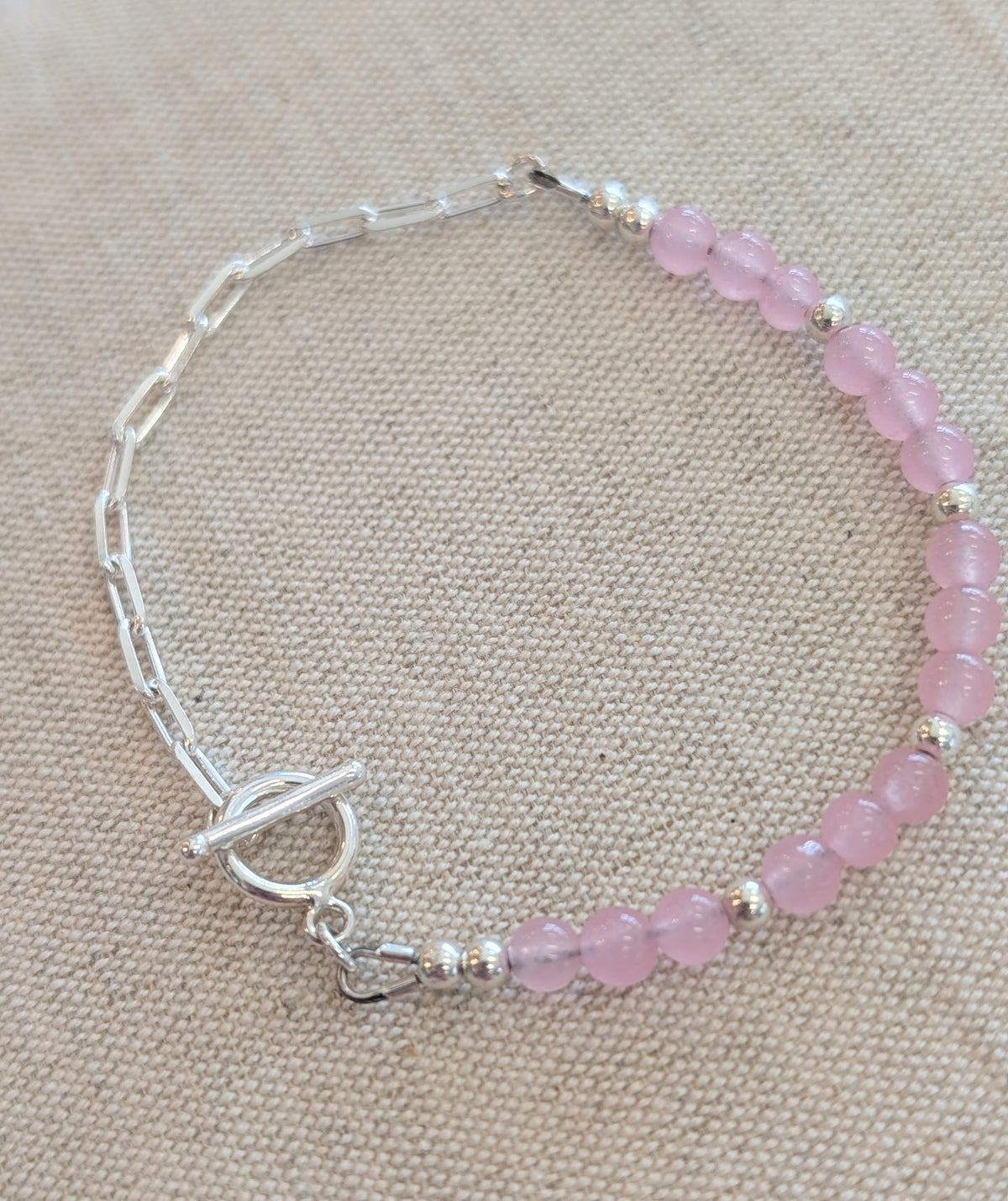 Sterling Silver Gemstone Toggle Bracelet