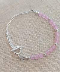 Sterling Silver Gemstone Toggle Bracelet