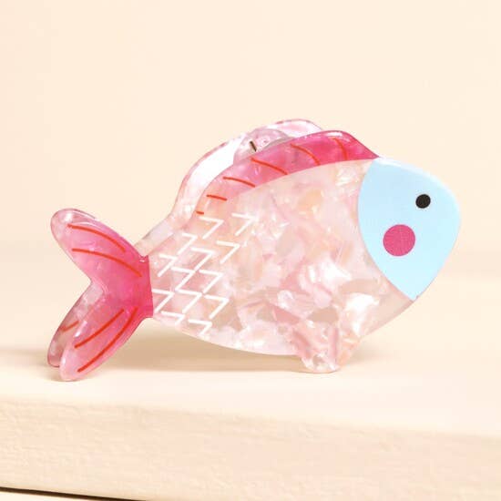 Lisa Angel (US Duties Paid) - Pink Resin Large Fish Hair Clip