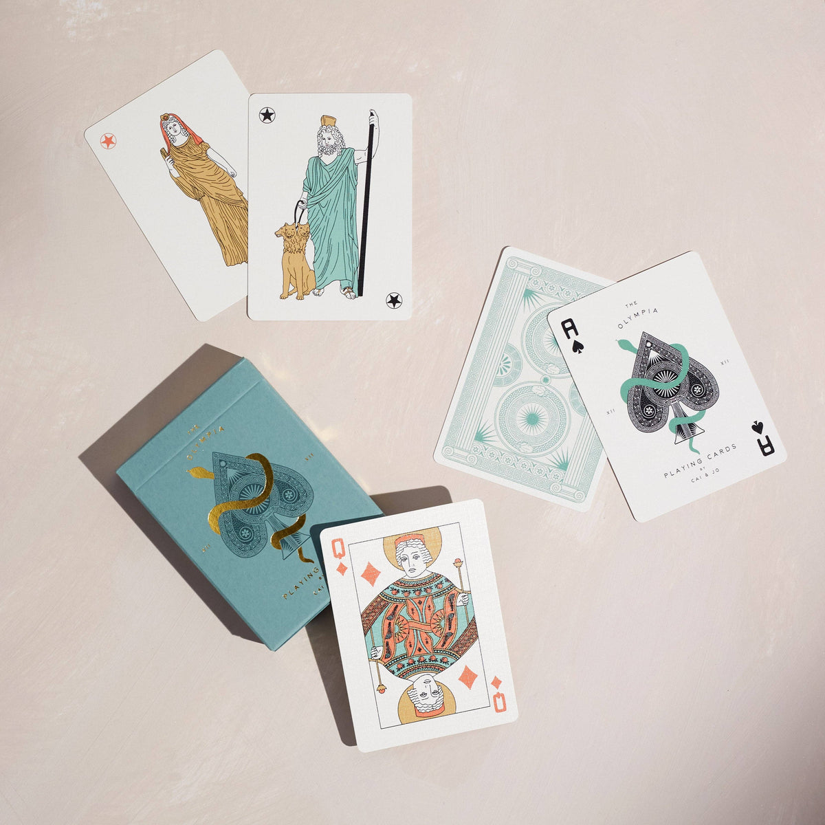 cai & jo - The Olympia Playing Cards in Sage Green
