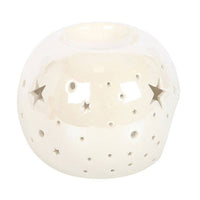Something Different Wholesale - White Iridescent Star Oil Burner and Wax Warmer