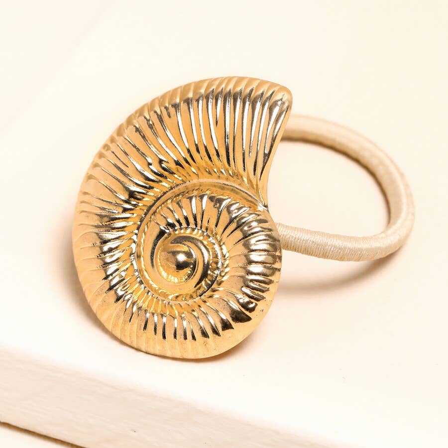 Lisa Angel (US Duties Paid) - Shell Hair Tie in Gold