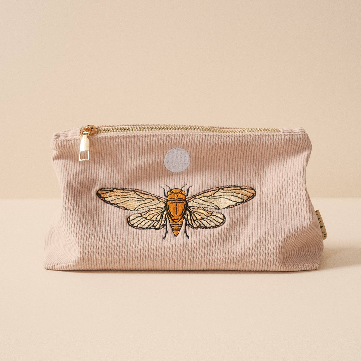 cai & jo - Medium Corduroy Pouch in Pale Pink