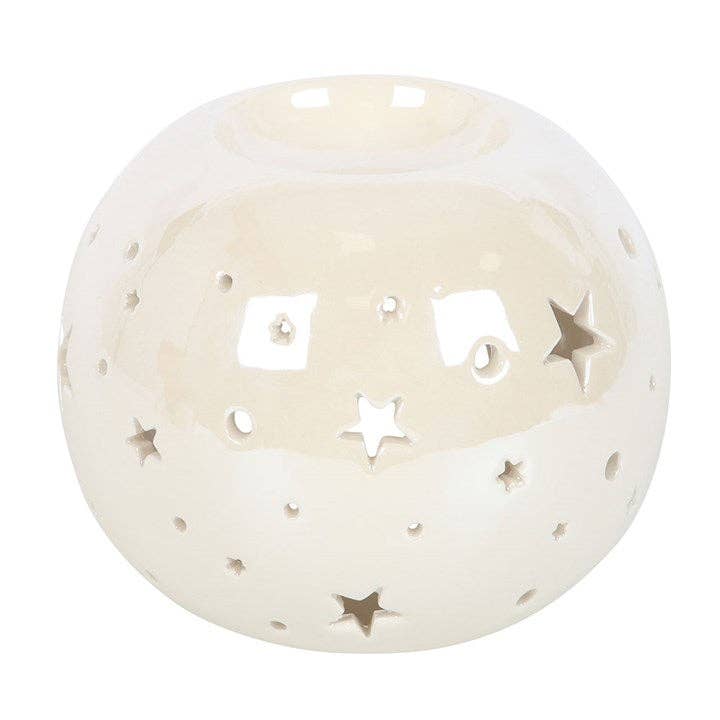 Something Different Wholesale - White Iridescent Star Oil Burner and Wax Warmer
