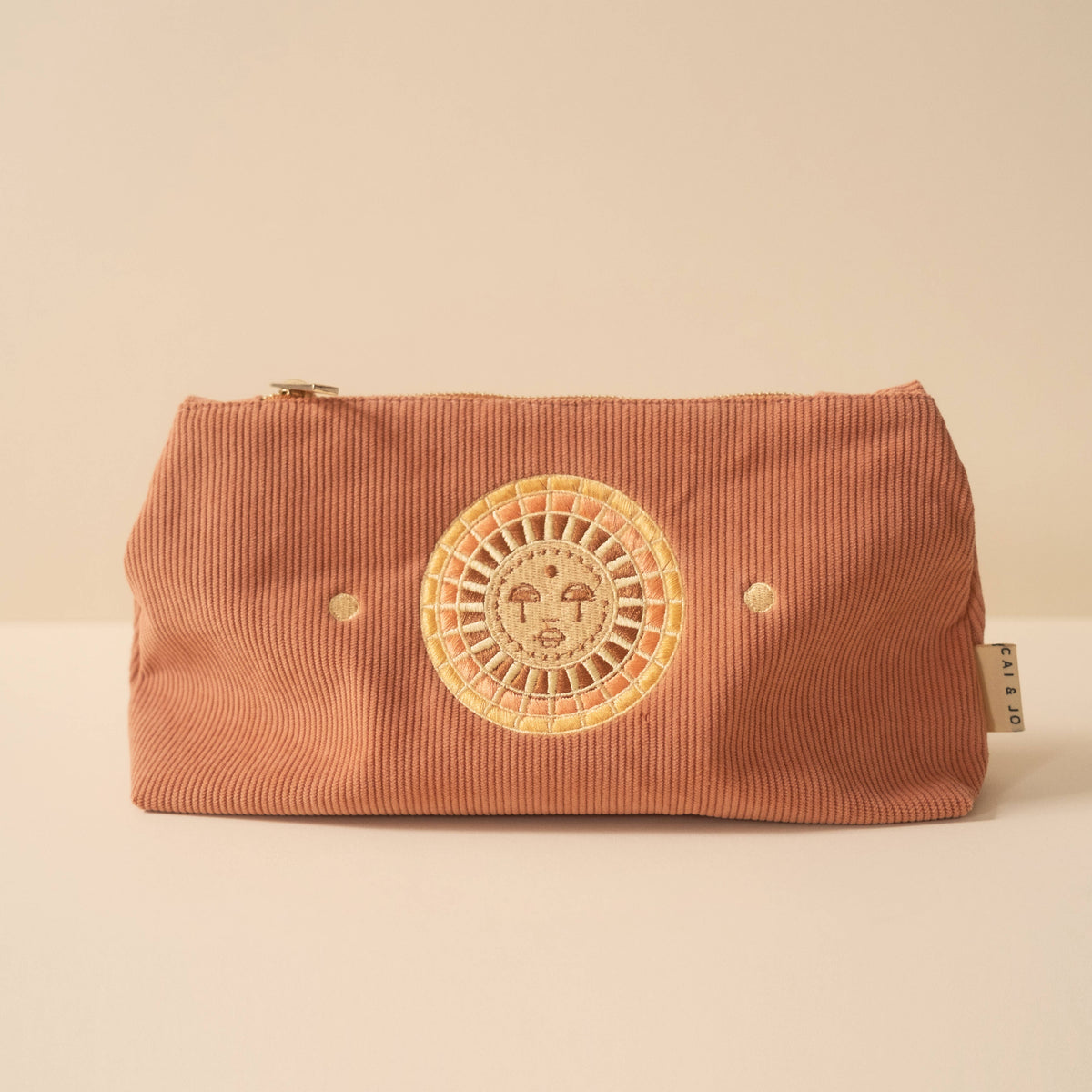cai & jo - Medium Corduroy Pouch in Dusty Pink