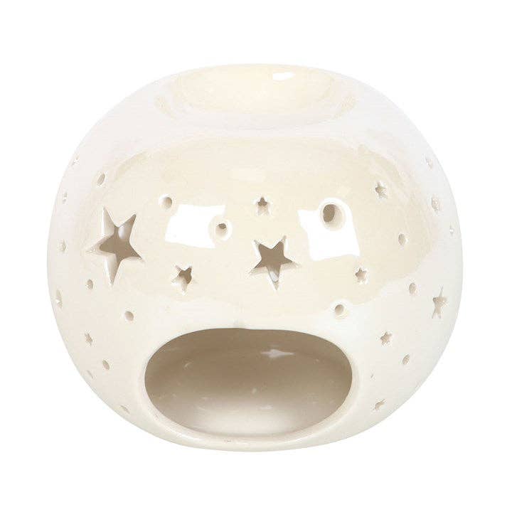 Something Different Wholesale - White Iridescent Star Oil Burner and Wax Warmer