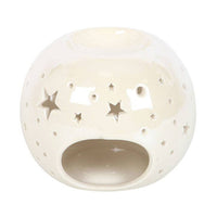 Something Different Wholesale - White Iridescent Star Oil Burner and Wax Warmer
