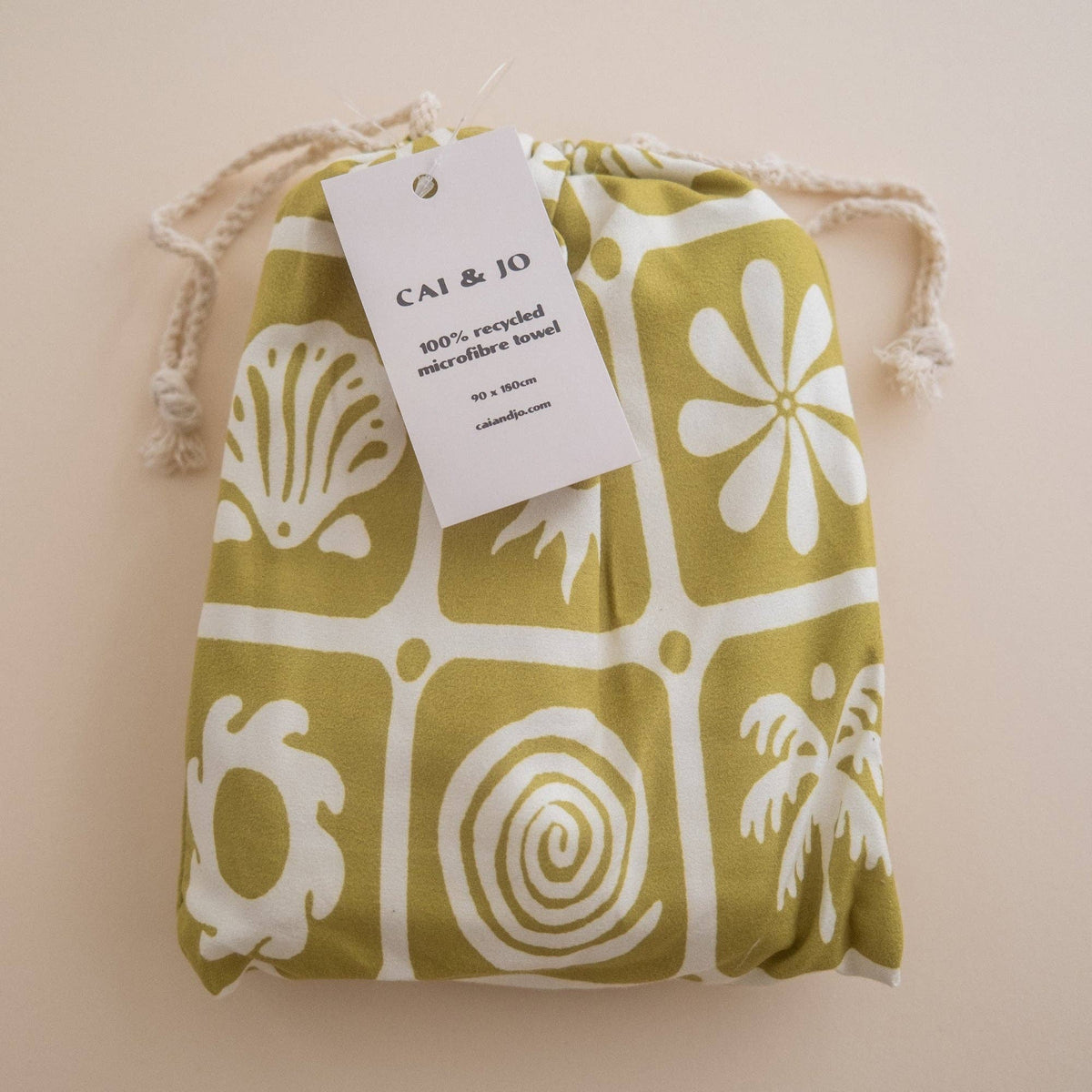 cai & jo - Microfibre Sun Towel in Chartreuse