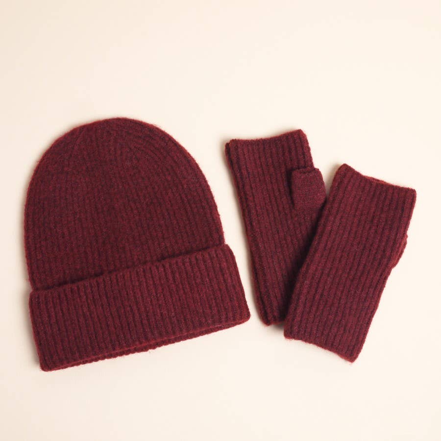 Lisa Angel - Burgundy Beanie Hat