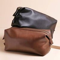 Lisa Angel - Brown Vegan Leather Washbag