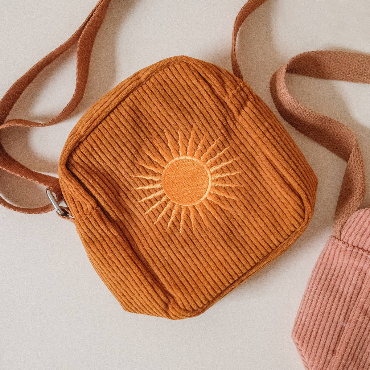 cai & jo - Corduroy Crossbody Bag in Burnt Orange