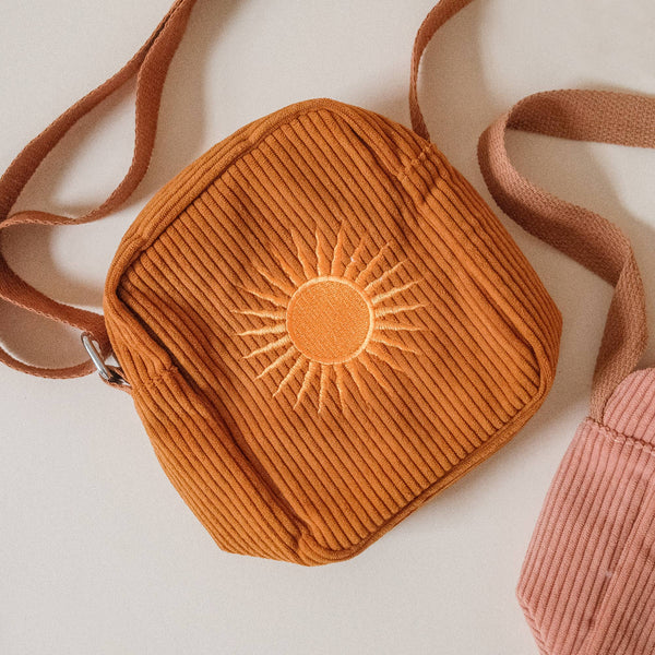 cai & jo - Corduroy Crossbody Bag in Burnt Orange
