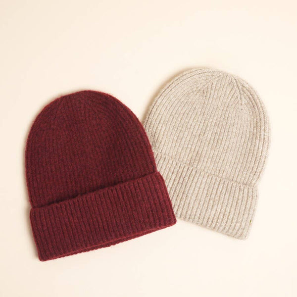 Lisa Angel - Burgundy Beanie Hat