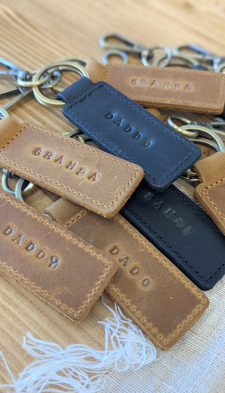 Personalised leather keyring