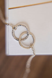 Personalised Sterling Silver Interlocking halos Necklace