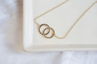 9ct Gold Personalised Interlocking Rings Necklace