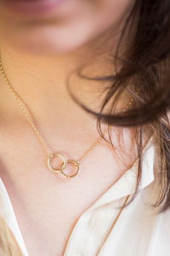 9ct Gold Personalised Interlocking Rings Necklace