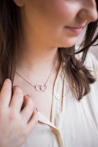 Personalised Sterling Silver Interlocking halos Necklace