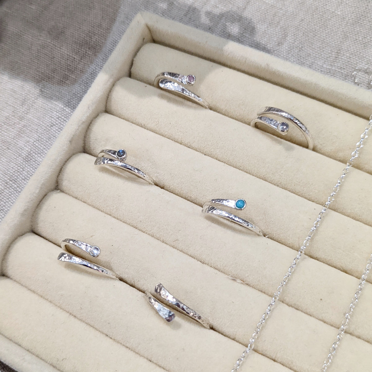 Silver Gemstone Wrap Ring