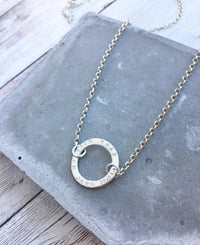 Personalised Sterling Silver Halo Necklace