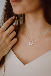 Personalised Sterling Silver Halo Necklace
