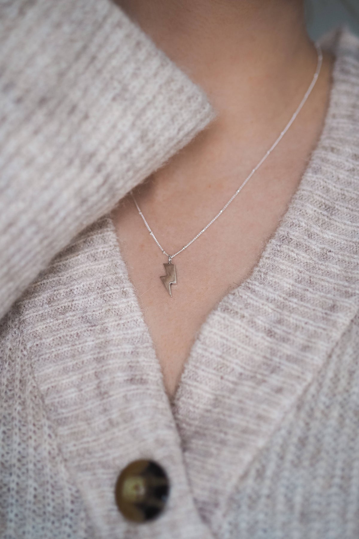 Sterling Silver Lightning Bolt Necklace