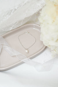 Silver Pearl Charm Bracelet