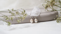 Sterling Silver Pearl Drop Hoops