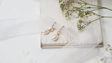 Load image into Gallery viewer, 14ct Gold filled Pearl Drop Hoops